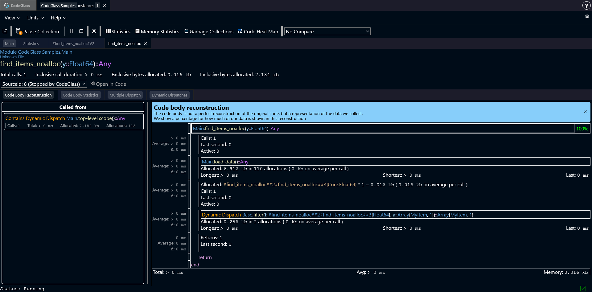Find Items NoAlloc Function