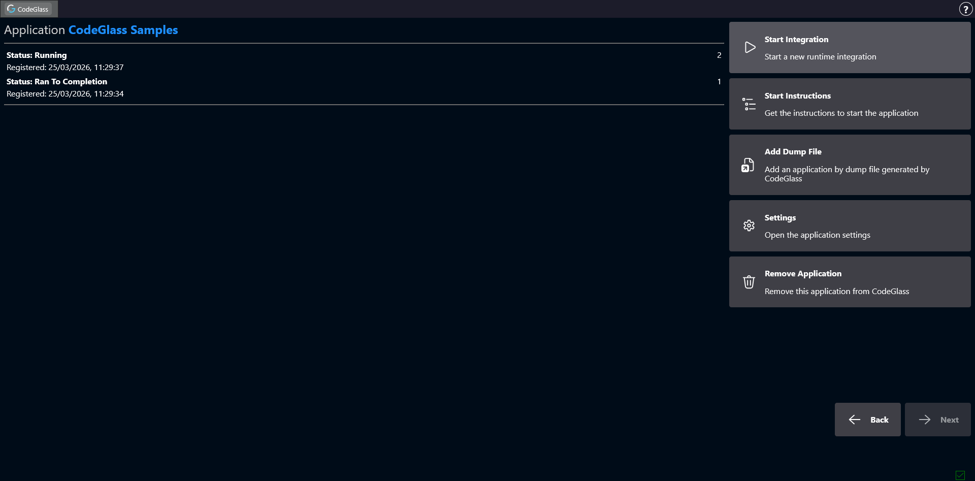 Application Instance List
