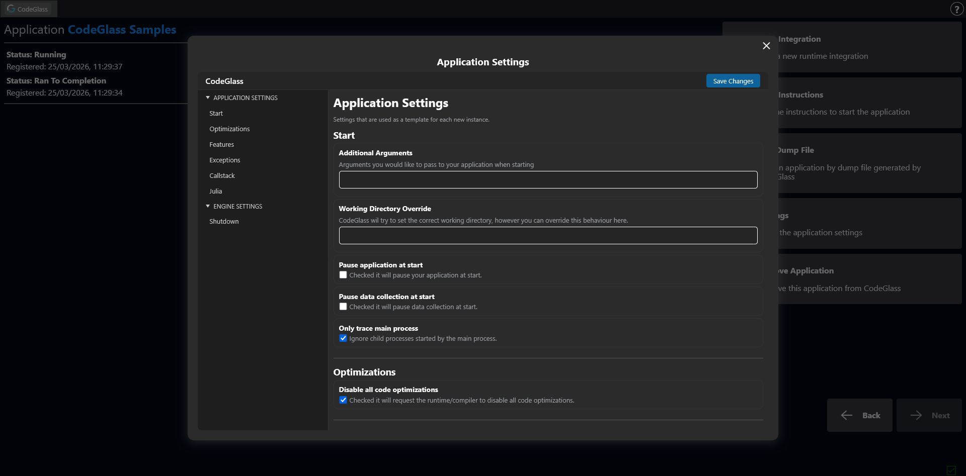 Application Settings