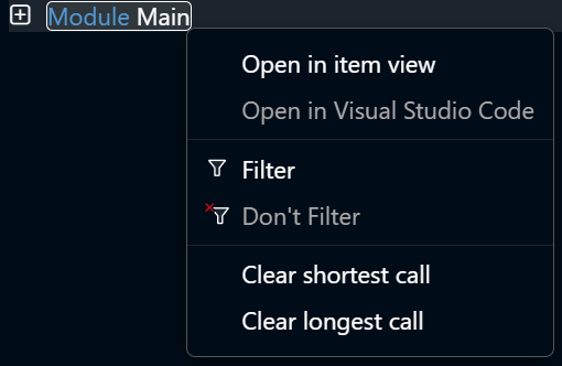 Statistics Module Context Menu